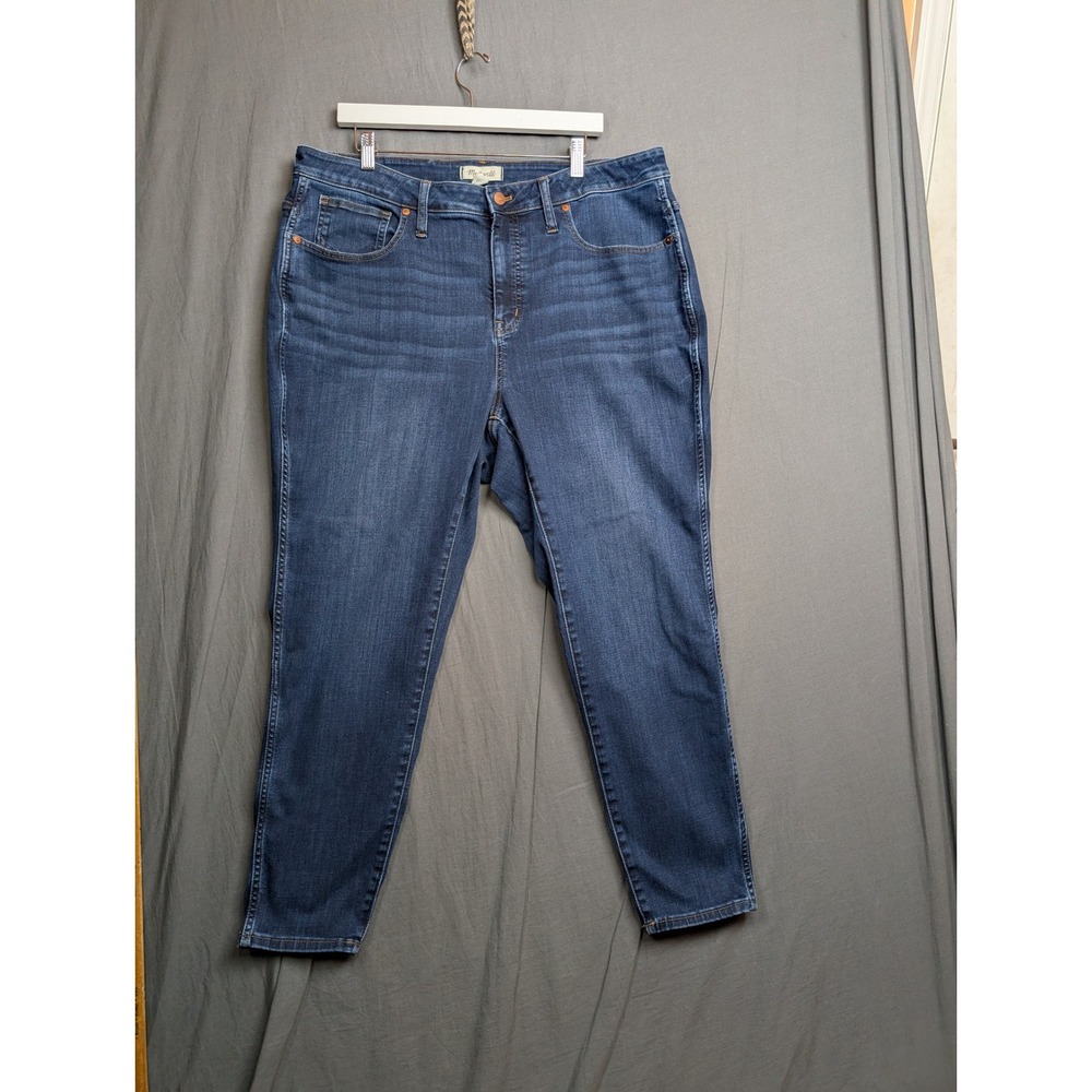 Madewell Curvy High-Rise Skinny Jeans Dark Wash Blue Denim Womens 20W